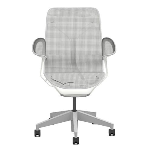 Кресло Herman Miller Cosm, средняя спинка, цвет Mineral, подлокотники «лепестки» (Leaf)