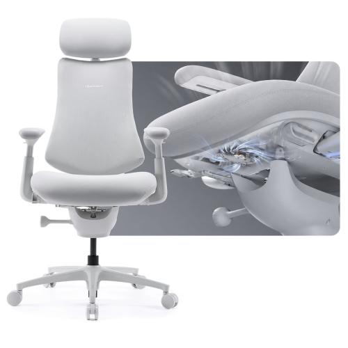 Кресло LiberNovo OC1 PRO Glacier White, 48 см, глобальная версия, с подставкой под ноги