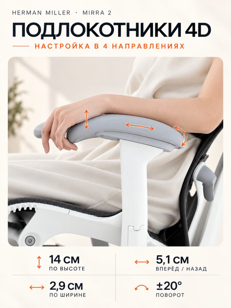 Компьютерное кресло herman miller mirra 2