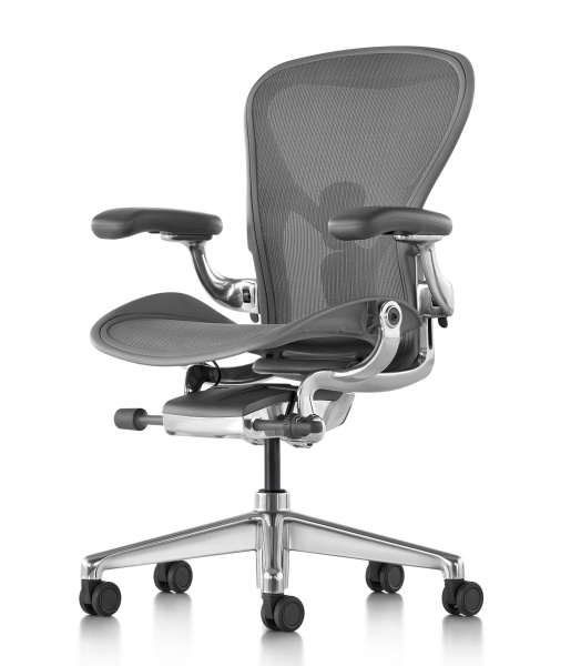 Кресло Herman Miller Aeron Carbon / Polished Aluminum, размер C