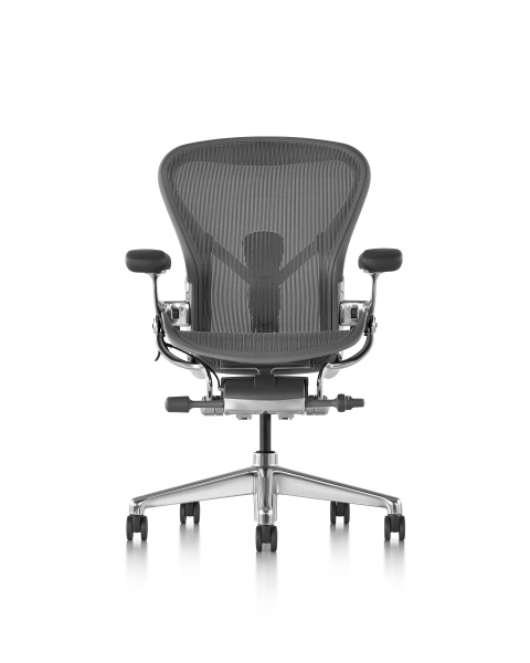 Кресло Herman Miller Aeron Carbon / Polished Aluminum, размер C