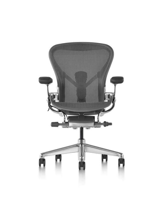 Кресло Herman Miller Aeron Carbon / Polished Aluminum, размер B
