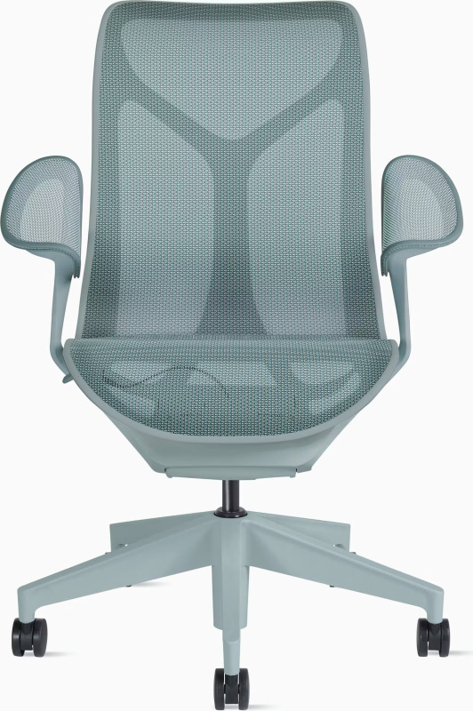 Кресло Herman Miller Cosm, средняя спинка, цвет Glacier, подлокотники «лепестки» (Leaf)