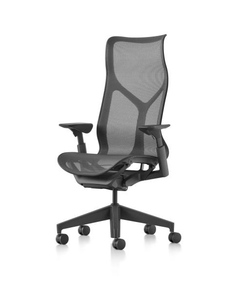 Кресло Herman Miller Cosm, высокая спинка, цвет Graphite, регулируемые подлокотники