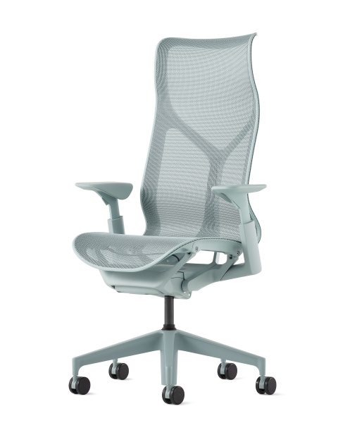 Кресло Herman Miller Cosm, высокая спинка, цвет Glacier, регулируемые подлокотники