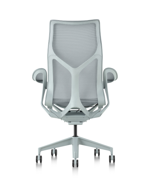 Кресло Herman Miller Cosm, высокая спинка, цвет Glacier, подлокотники «лепестки» (Leaf)