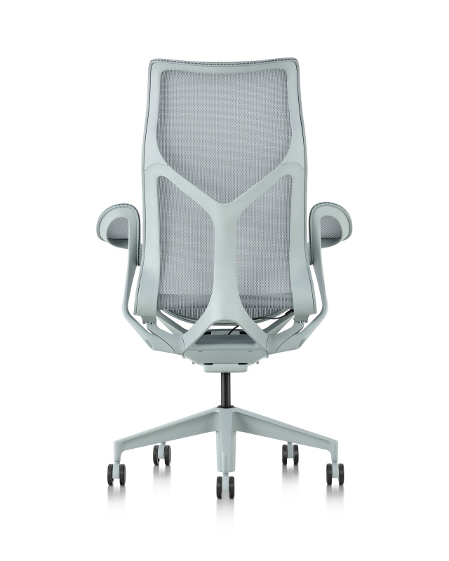 Кресло Herman Miller Cosm, высокая спинка, цвет Glacier, подлокотники «лепестки» (Leaf)
