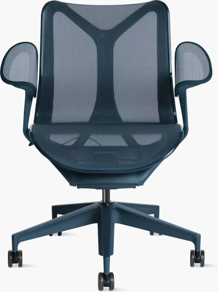 Кресло Herman Miller Cosm, низкая спинка, цвет Nightfall, подлокотники «лепестки» (Leaf)