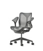 Кресло Herman Miller Cosm, низкая спинка, цвет Carbon, подлокотники «лепестки» (Leaf)