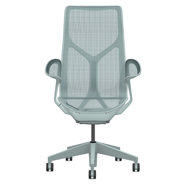 Кресло Herman Miller Cosm, высокая спинка, цвет Glacier, подлокотники «лепестки» (Leaf)