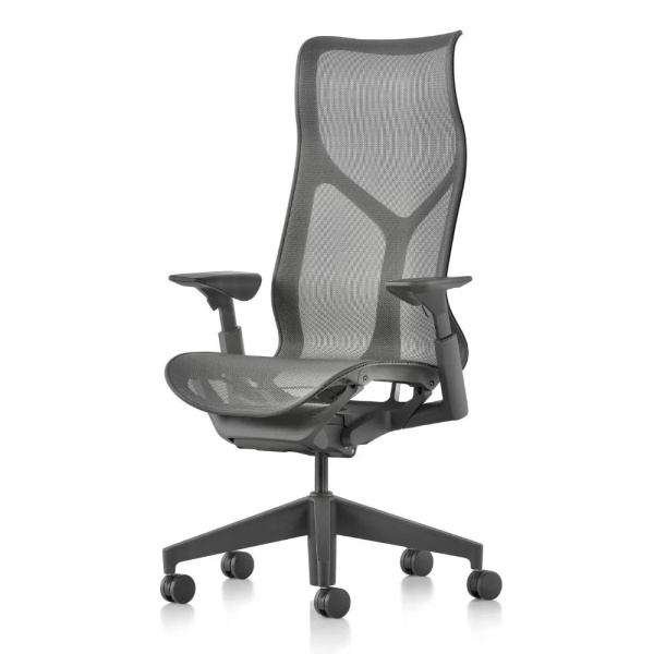 Кресло Herman Miller Cosm, высокая спинка, цвет Carbon, регулируемые подлокотники
