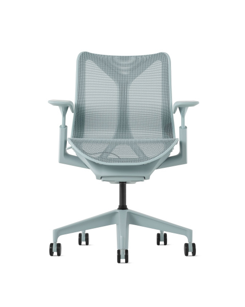 Кресло Herman Miller Cosm, низкая спинка, цвет Glacier, регулируемые подлокотники