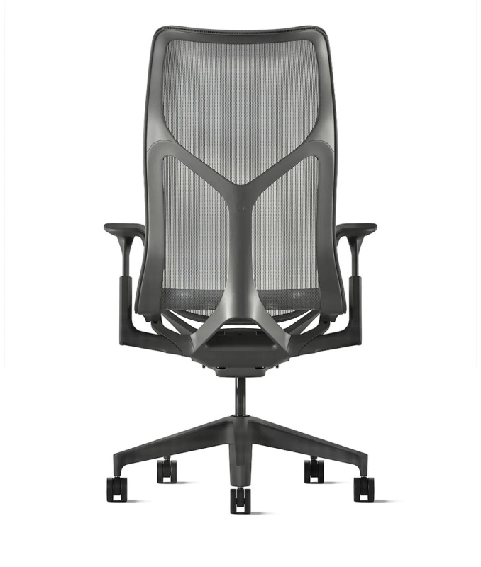Кресло Herman Miller Cosm, высокая спинка, цвет Carbon, регулируемые подлокотники