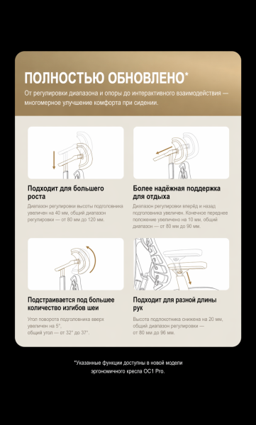 Кресло LiberNovo Omni Dynamic OC1 PRO Space Grey, 48 см