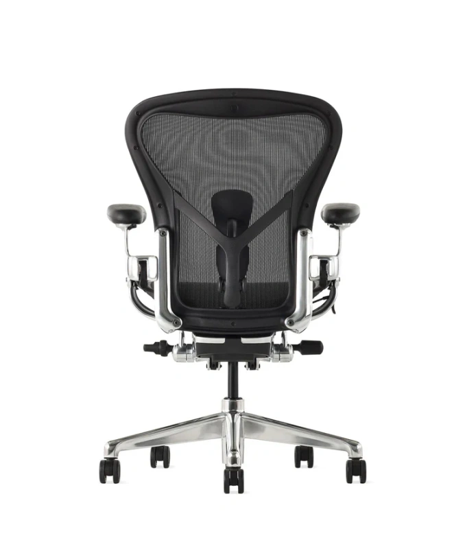 Кресло Herman Miller Aeron Black Onyx / Polished Aluminum, размер C