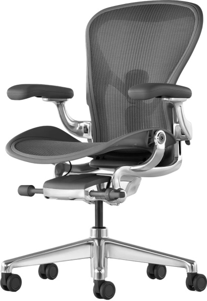 Кресло Herman Miller Aeron Carbon / Polished Aluminum, размер C