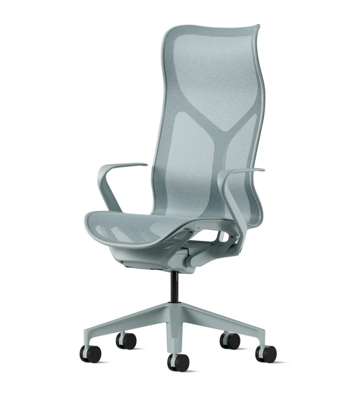 Кресло Herman Miller Cosm, высокая спинка, цвет Glacier, нерегулируемые подлокотники