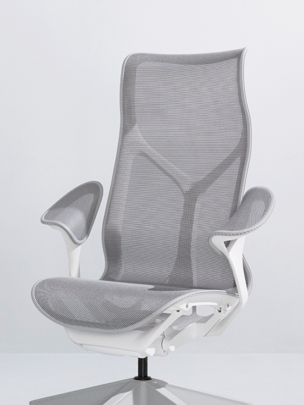 Кресло Herman Miller Cosm, высокая спинка, цвет Mineral, подлокотники «лепестки» (Leaf)