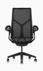 Кресло Herman Miller Cosm, высокая спинка, цвет Graphite, подлокотники «лепестки» (Leaf)