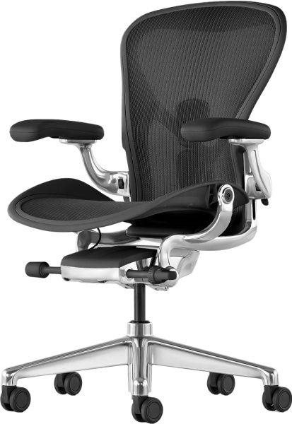 Кресло Herman Miller Aeron Graphite / Polished Aluminum, размер C