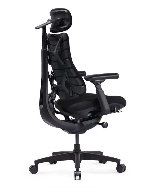 Кресло Libernovo Omni SE/S1, механическая версия, Obsidian Black, 45 cm, глобальная версия, с подставкой под ноги