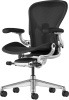 Кресло Herman Miller Aeron Black Onyx / Polished Aluminum, размер C