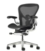 Кресло Herman Miller Aeron Black Onyx / Polished Aluminum, размер C