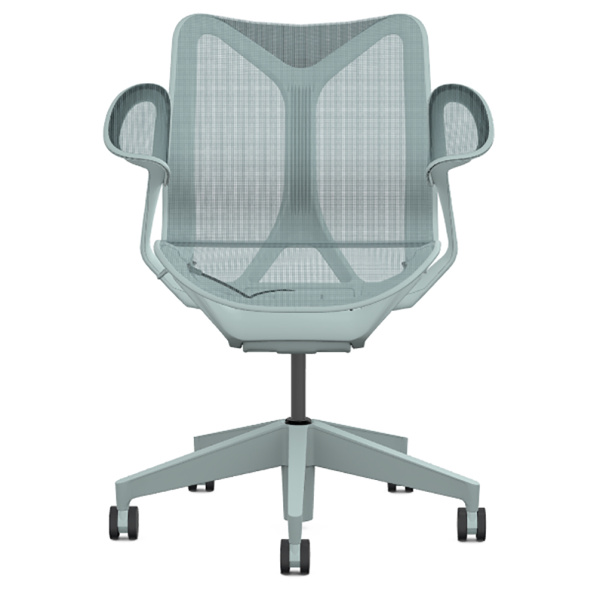 Кресло Herman Miller Cosm, низкая спинка, цвет Glacier, подлокотники «лепестки» (Leaf)