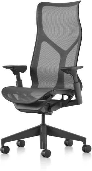 Кресло Herman Miller Cosm, высокая спинка, цвет Carbon, регулируемые подлокотники